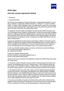 Förhandsbild av ZEISS Apps End User License Agreement (EULA)