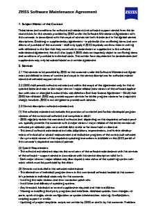 Förhandsbild av ZEISS Software Maintenance Agreement