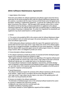 Förhandsbild av ZEISS Software Maintenance Agreement
