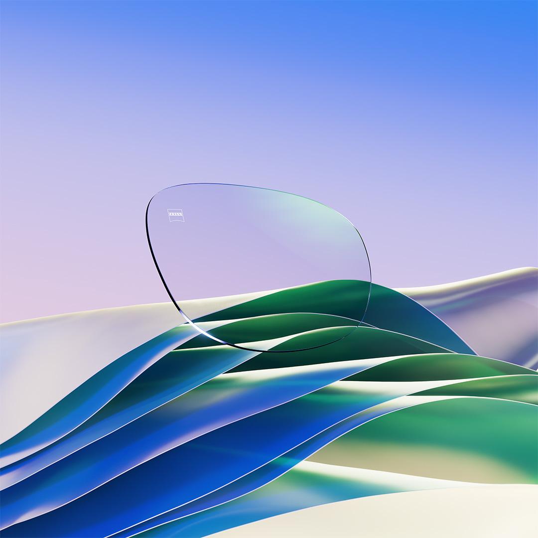Bilder på ZEISS DuraVision Chrome UV med en grönaktig restreflex.