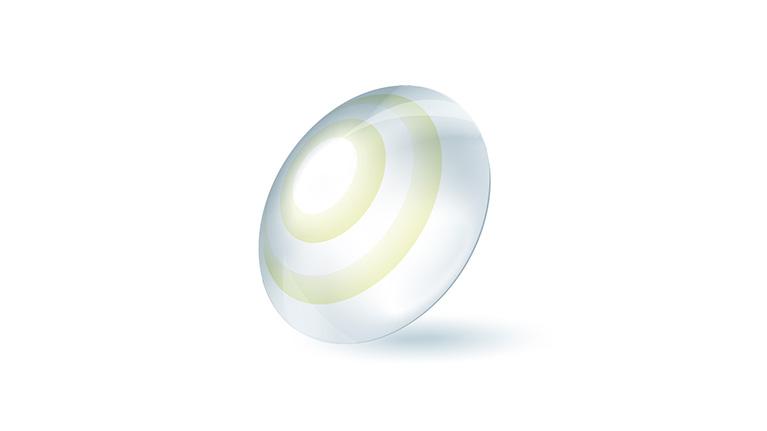 3D-illustration av en mjuk kontaktlins.