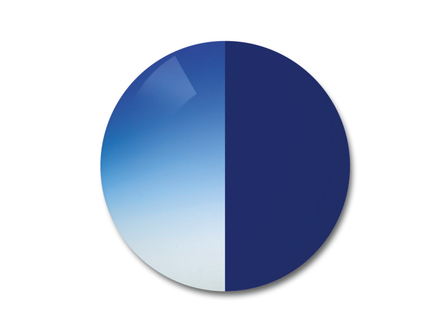 ZEISS AdaptiveSun gradient blå i ljust tonat gradalt och mörkt tonat solitt tillstånd.