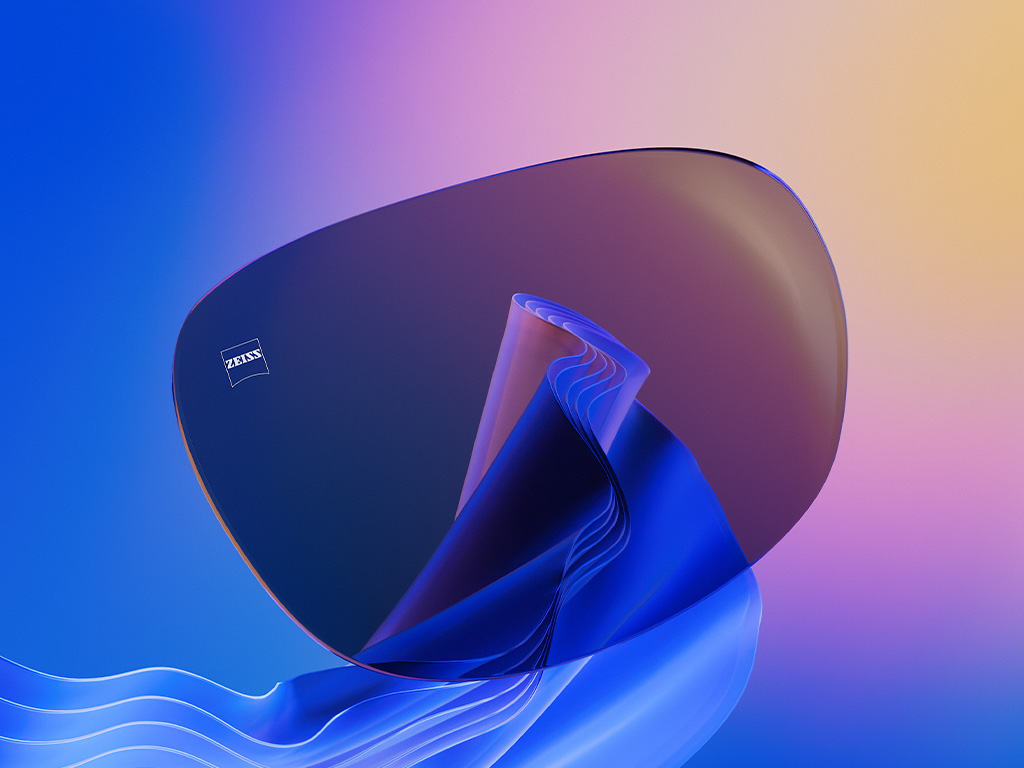 3D CGI-illustration av tonade solglasögonglas.