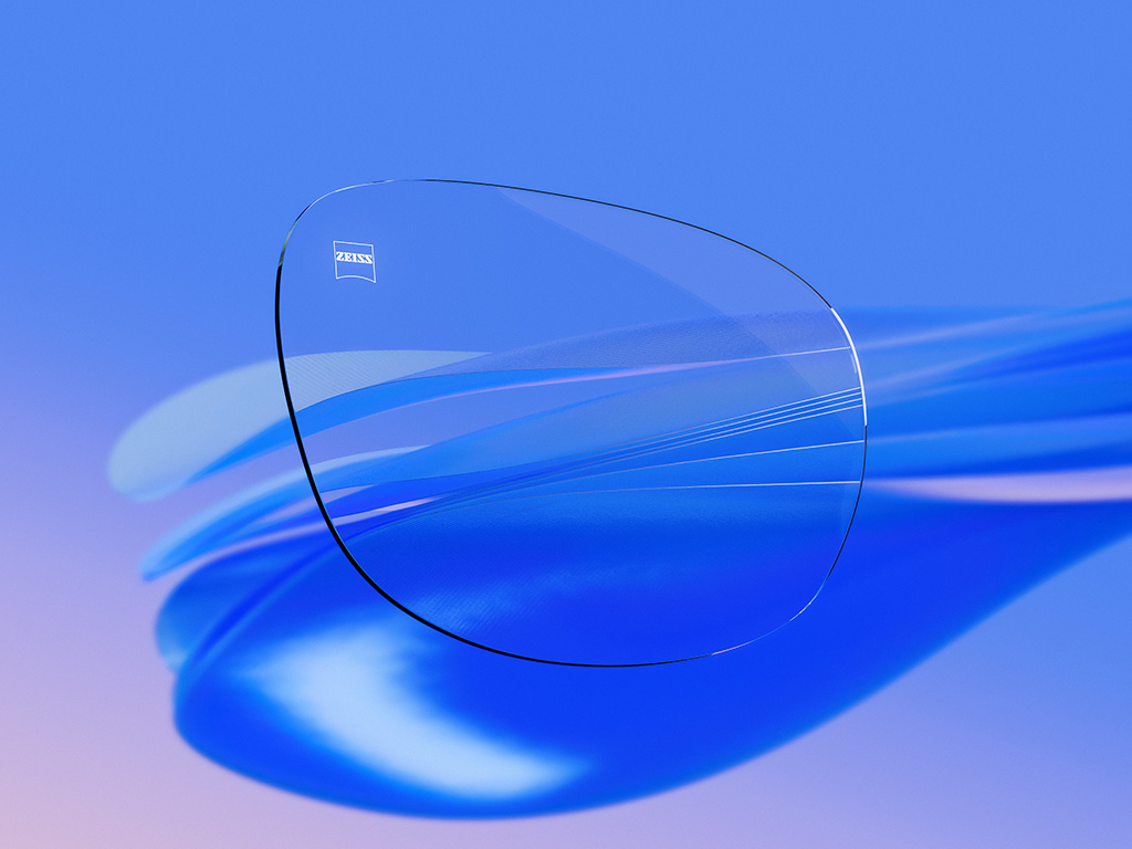 3D CGI-illustration av ett transparent glasögonglas med minimala reflexer, som framhäver dess enastående klarhet och optiska kvalitet.