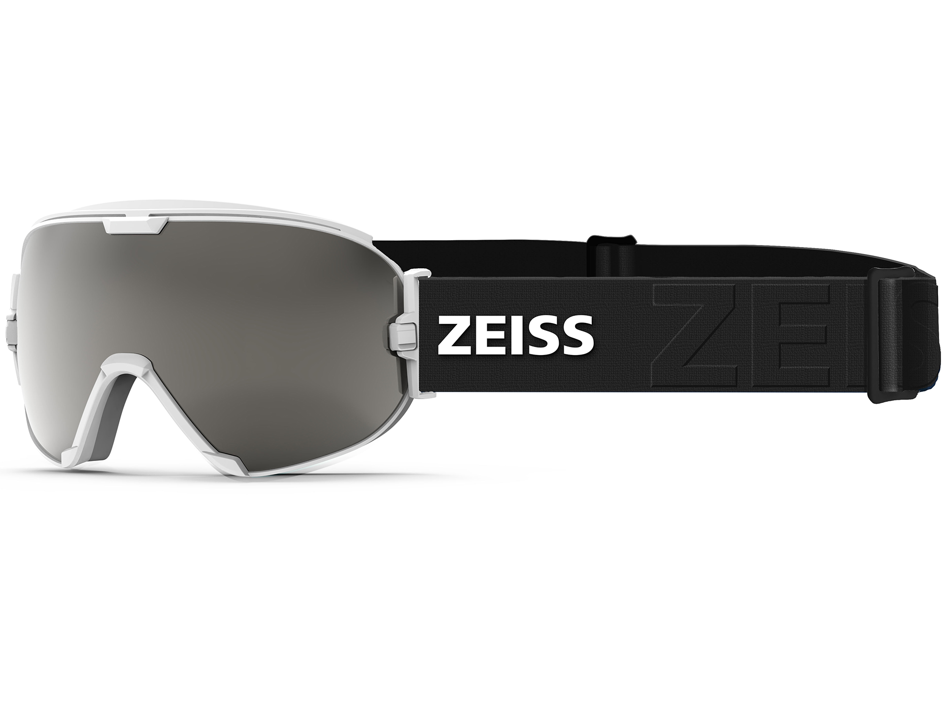 ZEISS skidglasögon med mörkgrå frontlins och svart rem
