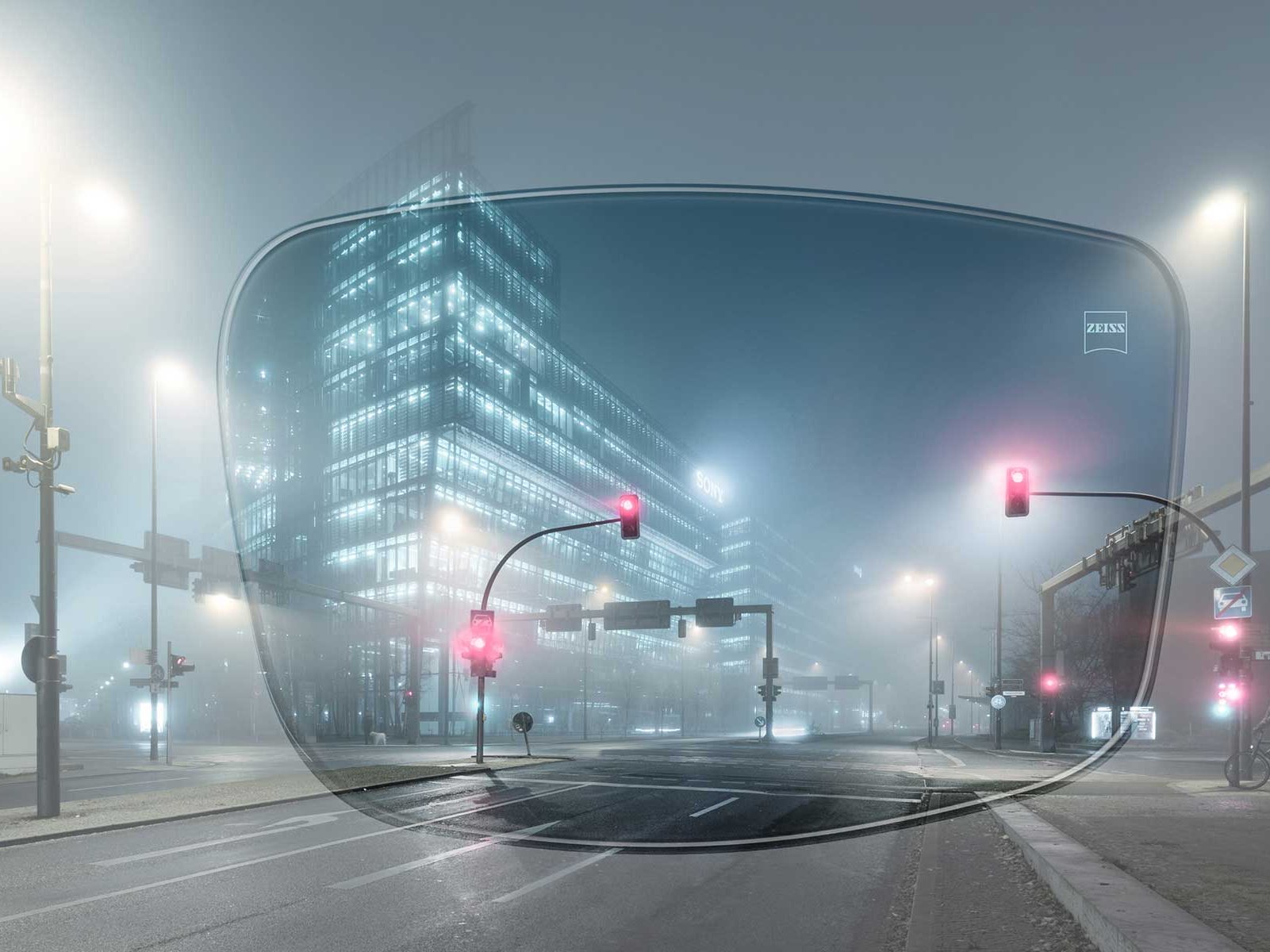 Utsikt över urbana landskap genom ZEISS-glaset som kommer med antireflekterande ytbehandling