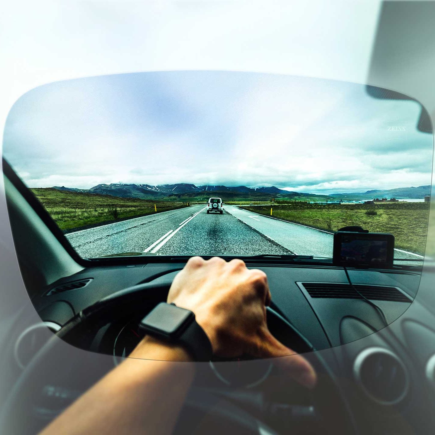 Tydlig sikt på vägen och omgivningarna, med ZEISS Drive solglas